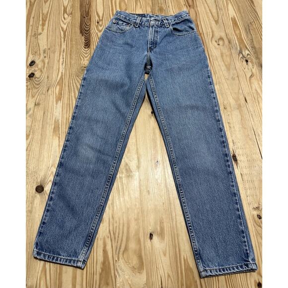 Vintage Levis Jeans 3 Jr Relaxed Fit Tapered Leg 550 Blue Medium Wash 90s 25x28 - Picture 1 of 7